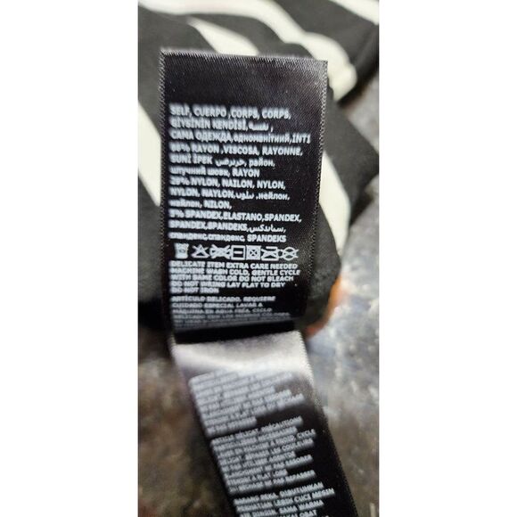 Bebe Black and White Striped XS Stretch Pencil Skirt - Picture 8 of 9